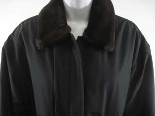 MARC NEW YORK Black Brown Faux Fur Trim Coat Jacket S  