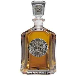   Shamrock and Celtic Knot Bourbon Whiskey Decanter