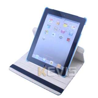 IPad 2 Stylish Rotating Magnetic Leather Case Smart Cover Swivel Stand 