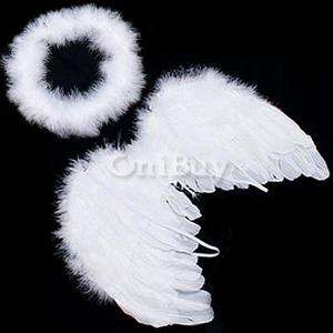 Fairy Angel Feather Wings Halo Baby Photo Props 6 18mo  