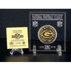 Green Bay Packers 24KT Gold   2008 Official NFL Game Coin in Archival 