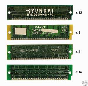 Various 4X9 9CHP 30SIMM 30 Pin SIMM Memory Module, 70ns  