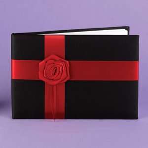  Red Rose and Black Guest Book