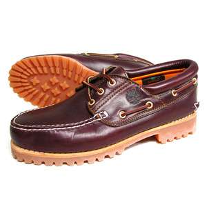 Mens Timberland 50009 3 Eye Oxford Leather Shoes Dark Burgundy 