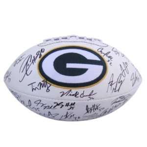  2010 Green Bay Packers Team Signed Logo Football GAI 