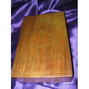 Brass Ganesha Inlay Handmade Decorative Walnut Wooden Jewelry Box From 