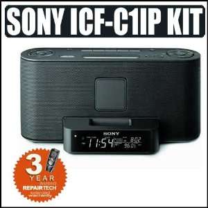 Sony ICF C1IP Black AM/FM Stereo Alarm Clock Radio Ipod Dock w/ Sony 