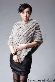 549 new real knitted rabbit fur 8 color vest/cape/wrap  