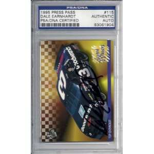   Earnhardt Autographed 1995 Press Pass Card PSA/DNA: Sports & Outdoors