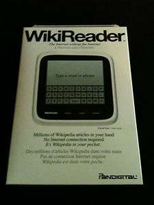wikireader Handheld Electronic Encyclopedia  No Internet Required 