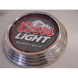  Coors Light Red Neon Chrome Clock Silver Bullet Logo: Home 