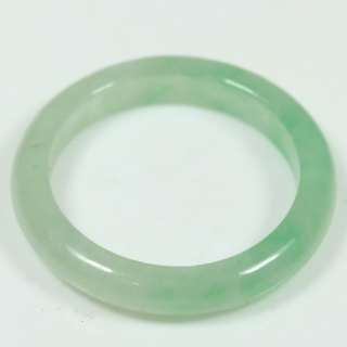 Simple Glossy Size 8 Green Ring 100% Natural Untreated Grade A Jadeite 