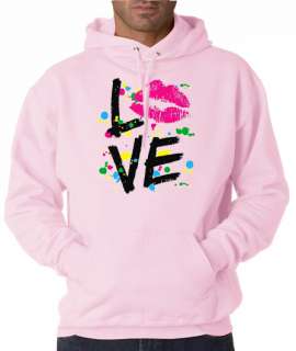Love Lips Kiss Neon Paint 50/50 Pullover Hoodie  