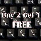 RUSSIAN CYRILLIC KEYBOARD STICKERS WHITE LETTERS TRANSPARENT BUY 2 GET 