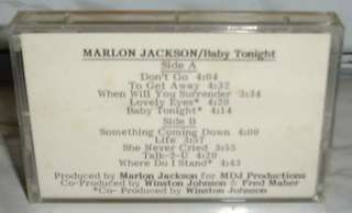 RARE 1987 WHITE LABEL PROMO CASSETTE TAPE! MARLON JACKSON   BABY 