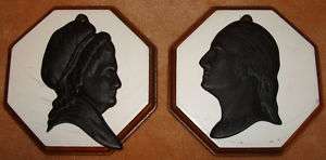 CAST IRON George Washington & Martha Silhouette Wall x2  