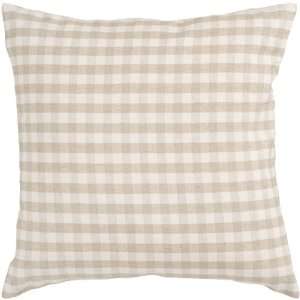  18 Beige and Ivory Simply Plaid Decorative Down Throw 