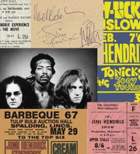 Jimi Hendrix Memorabilia Poster Tickets & Autographs  