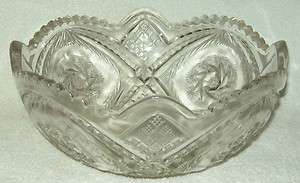   1905 Indiana Glass Double Pinwheel Bowl EAPG Whirling Star/Juno  
