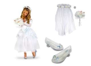 Disney Store White Wedding Costume Dress Shoes Accessory Set veil 