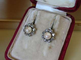 ANTIQUE GEORGIAN EARLY VICTORIAN GOLD SILVER DIAMOND PEARL CLUSTER 