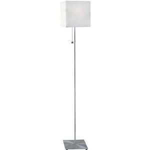  Cube Polished Steel Square Shade Floor Lamp