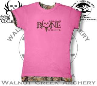 Bone Collector Ladies Logo Layered Pink T shirt 305 903  