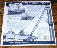 50s Holmes 525 wrecker tow truck ad mor lgth boom ad  