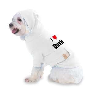  I Love/Heart Davis Hooded T Shirt for Dog or Cat LARGE 