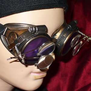  Goggles Glasses gold lila magnifying lens 2x 