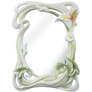 Calla and Tiger Lily Flower Porcelain Mirror: Kitchen 