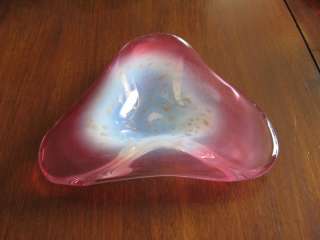 A28 MURANO fratelli toso cranberry opalescent VASE  