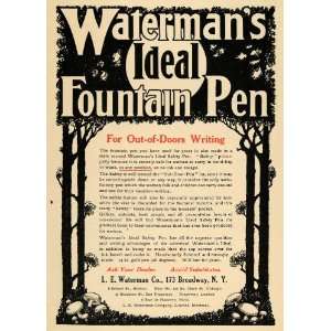  1911 Ad Outdoors Writing Watermans Ideal Fountain Pens 