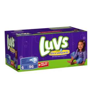 NEW LUVS DIAPERS WITH ULTRA LEAKGUARDS BIG PACK SIZE 4 DIAPERS, 96 