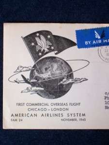 1945 First Flight American Airlines Overseas to London  