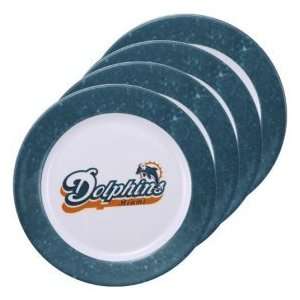  Miami Dolphins NFL Dinner Plates (4 Pack): Sports 
