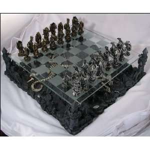  Pewter and Glass Dragon Chess Set: Everything Else