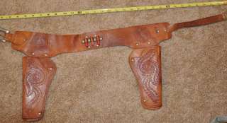 Leather Western Style Cap Pistol Double Holster  
