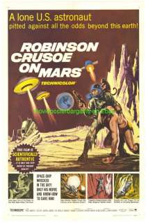 ROBINSON CRUSOE ON MARS MOVIE POSTER VF 1964 SCI FI  