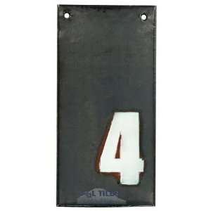   flats house numbers   #4 in hematite & marshmallow: Home Improvement