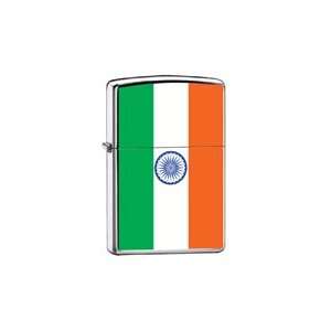  Zippo Custom Lighter India Flag High Polish Chrome Finish 