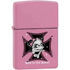  Zippo Lighter   Custom Bad to the Bone Pink Matte: Kitchen 