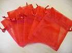 100 Red Organza Jewelry Gift Pouch Bags Great For Weddi