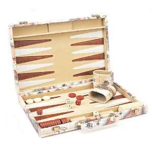  18 Inch Light Brown Map Backgammon Set Toys & Games