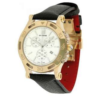 GF Gianfranco Ferre Mens Gold Plated Chronograph Date Dial Watch 