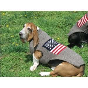  American Flag Patriotic Handmade Wool Dog Sweater Size XXL 