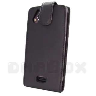 For Samsung Wave 2 S8530 , Leather Case Pouch Cover + Film p_Black 