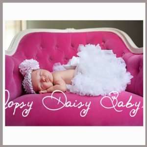 Oopsy Daisy Solid White Baby Infant Pettiskirt. Baby Photo Props 