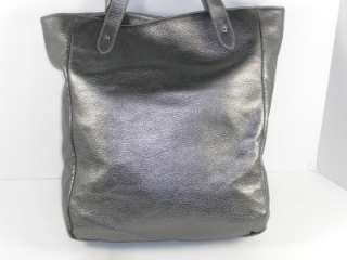 Lauren By Ralph Lauren Pewter Leather Putnam Tote Womens Handbag Purse 