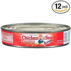 Chicken of the Sea Sardines in Tomato Sauce, 15 Ounce Cans (Pack of 12 